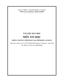 Tài liệu môn Tin học trình độ Cao đẳng